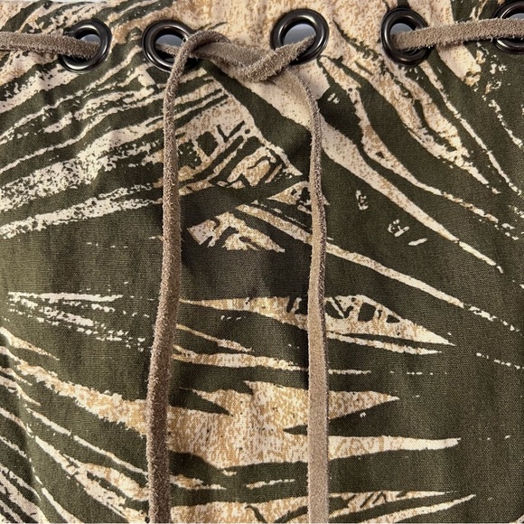 Ideology Palm Leaf Print Skirt, Mini Skirt with Drawstring Waist, Summer Skirt 6 - Picture 3 of 6